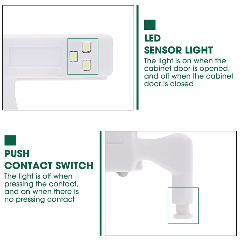 Lampu Engsel Pintu Lemari Closet Tenaga Baterai Inner Hinge Lamps Sensor Lepas Pasang Lemari Kabinet Lampu Instalasi Nyaman LED Induction Cabinet Night Light Universal