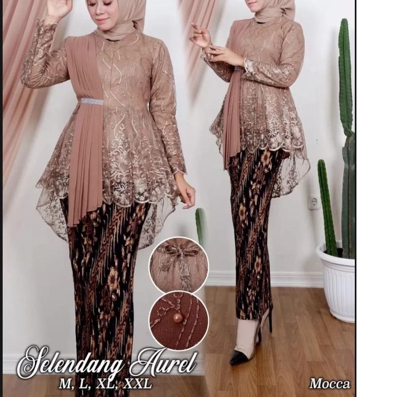 ➫ Setelan Kebaya Aurora Selendang Aurel//Kebaya Blouse Selendang Aurel//Model Kebaya Terlaris 2022//