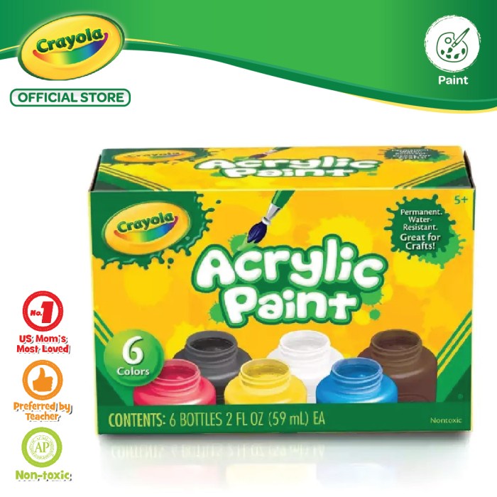 

DISKON/ Crayola Acrylic Paint - 6 Color