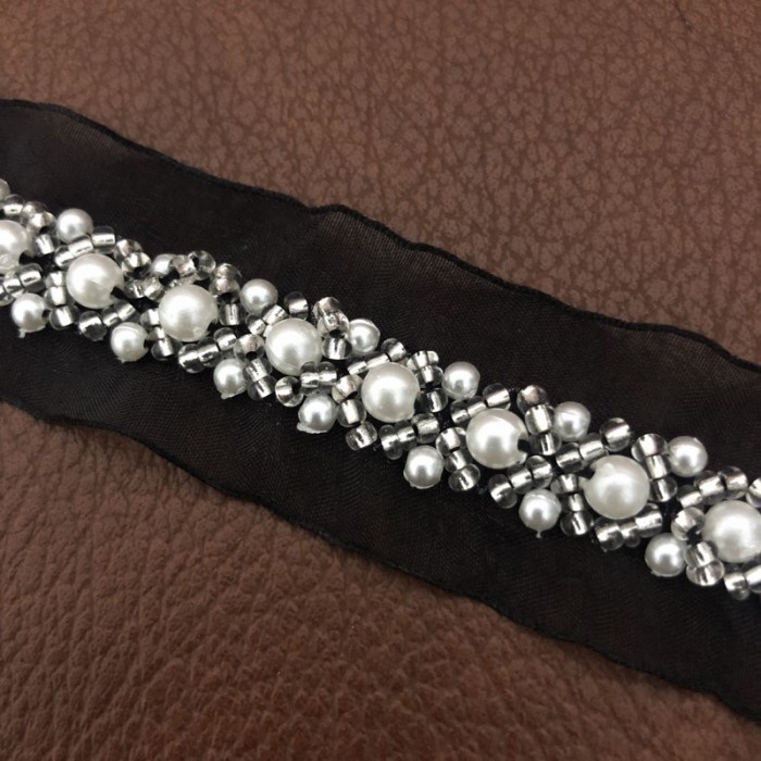 Terlaris Renda Mutiara Manik/ Renda Kaca Mutiara Baju Pesta/ Renda Tengah Dres