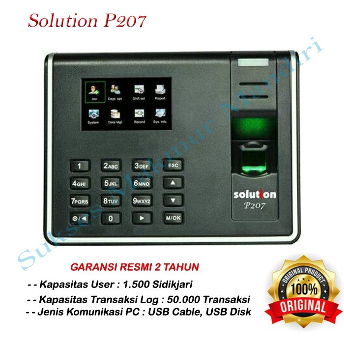 

[[JNT COD]] MESIN ABSENSI SOLUTION P-207 MESIN ABSENSI SIDIK JARI / FINGER PRINT