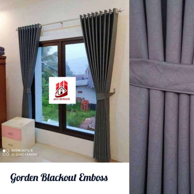 Gorden Blackout Premium Tebal Polos Embos Pintu Kamar