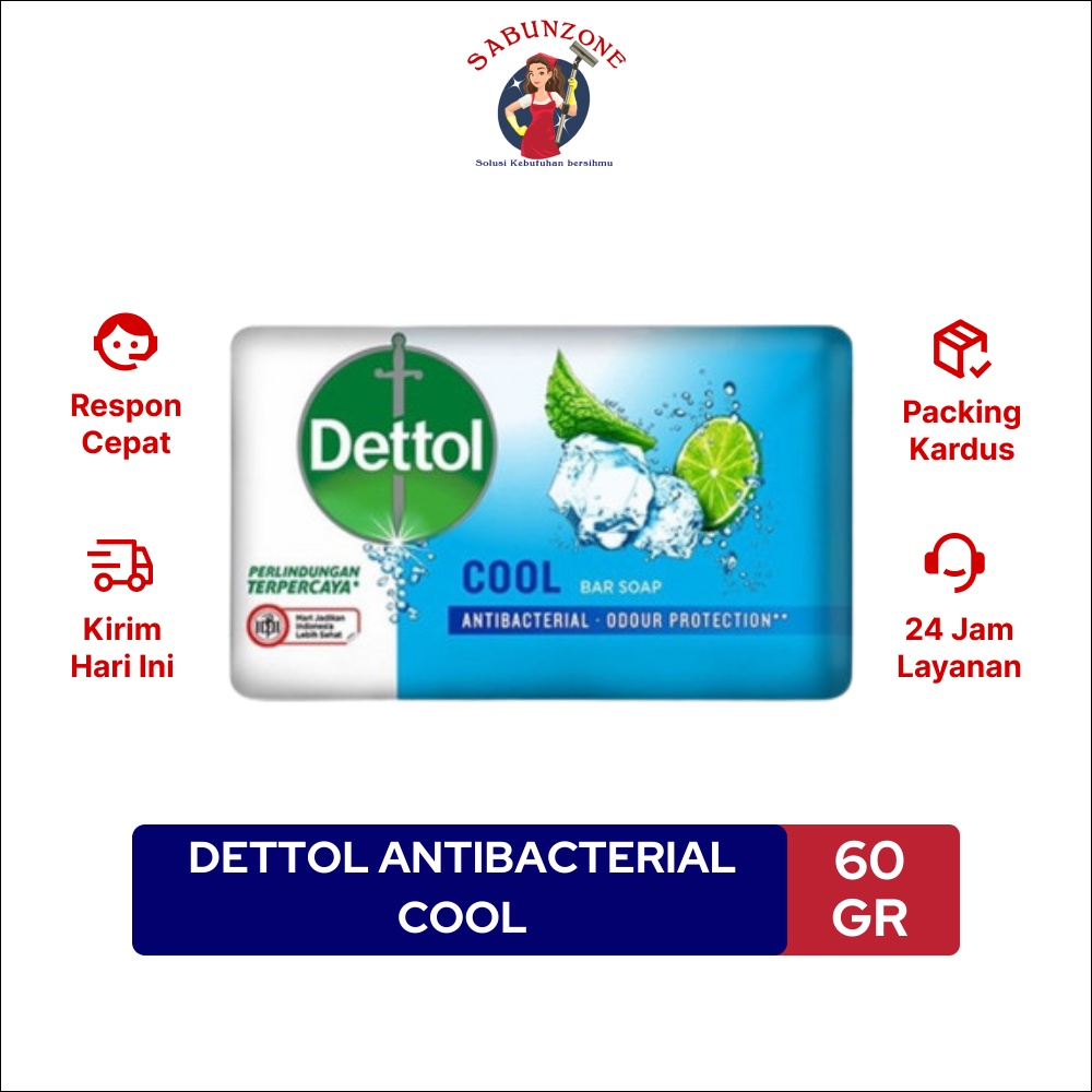 Sabun Mandi Batang Dettol Original Cool Lasting Fresh Skincare 60 gr