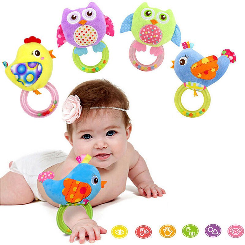 Mainan Mewah teether Dan rattle Silikon Bayi