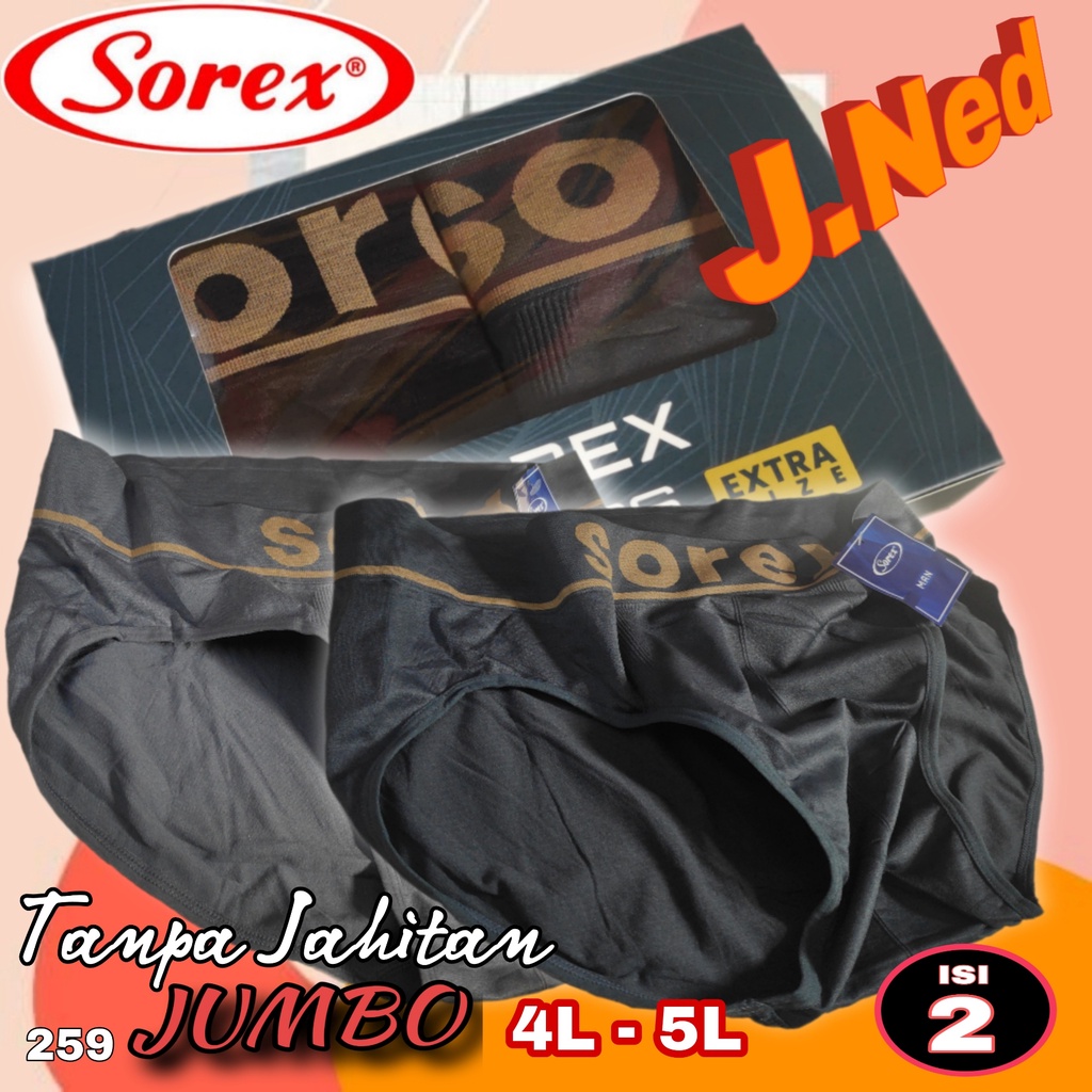 J259D 1 BOX ISI 2 PCS CELANA DALAM PRIA JUMBO SEGITIGA SOREX FREE SIZE