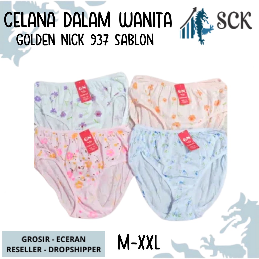 [ISI 3] CD GOLDEN NICK 937 Khusus SABLON / Celana Dalam ukuran M-XXL Warna Muda / Pakaian Dalam Wanita - sckmenwear GROSIR