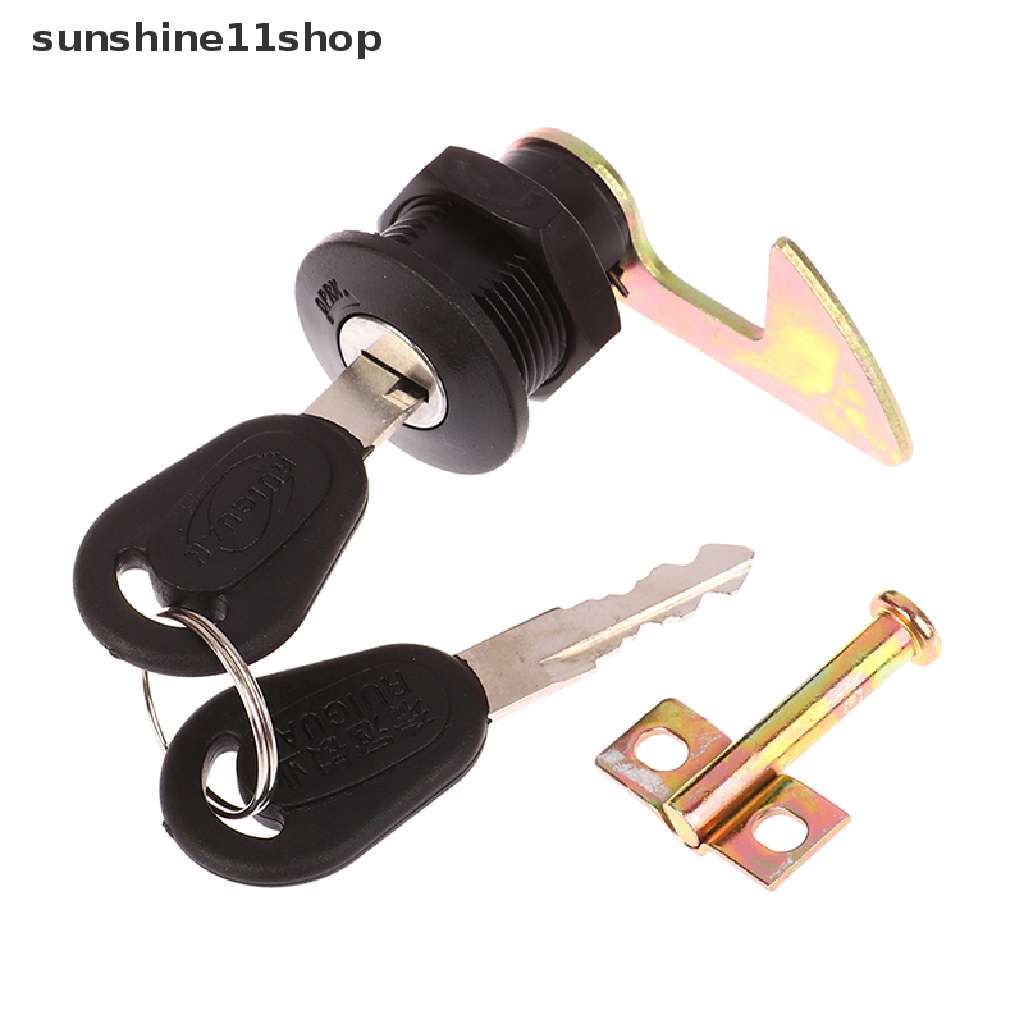 Sho 1Set (1Kunci+2Kunci+4Kait Metal) Elektrik Mobil Skuter Tail Box Lock Trunk Lock N