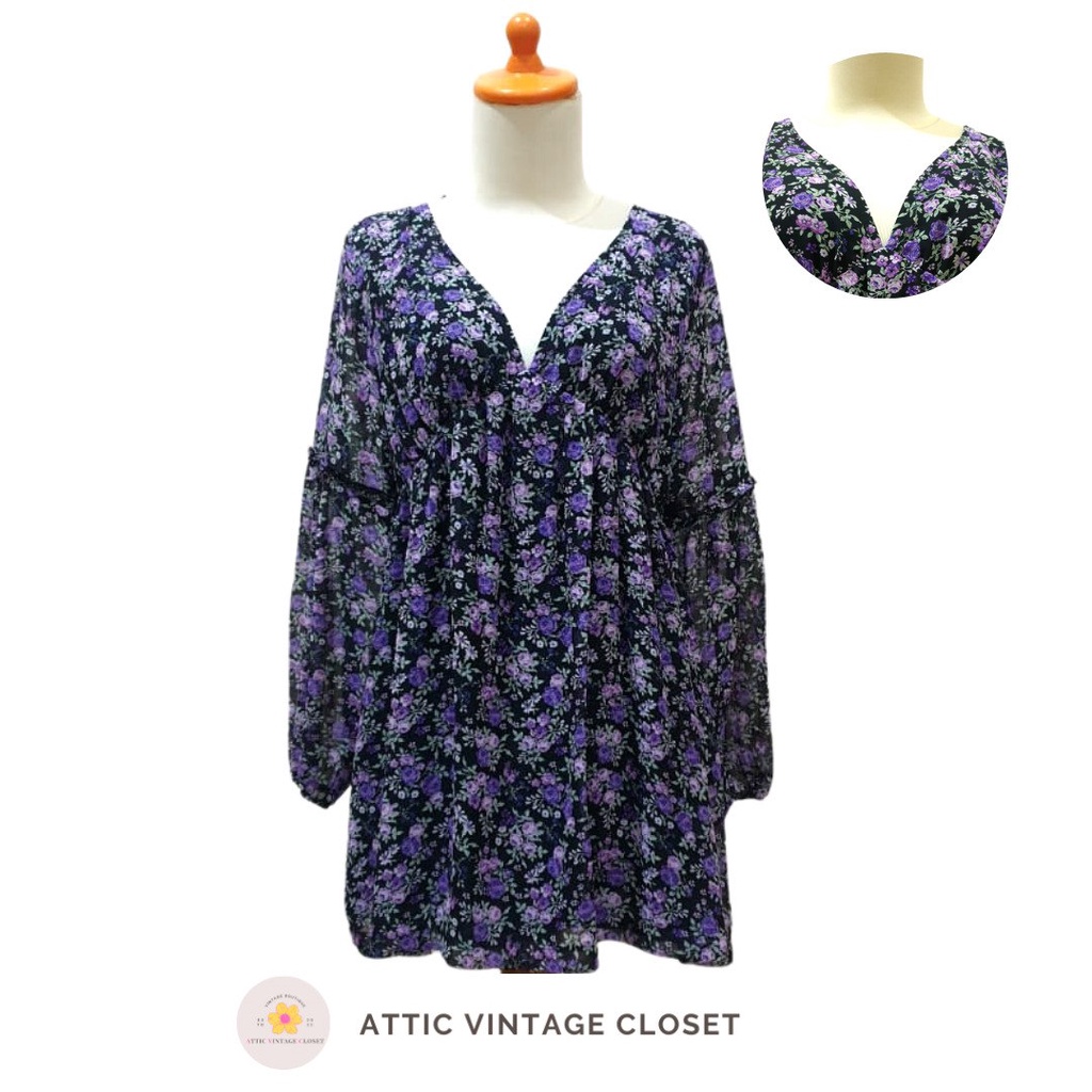 H&M V Neck Purple Mini Dress