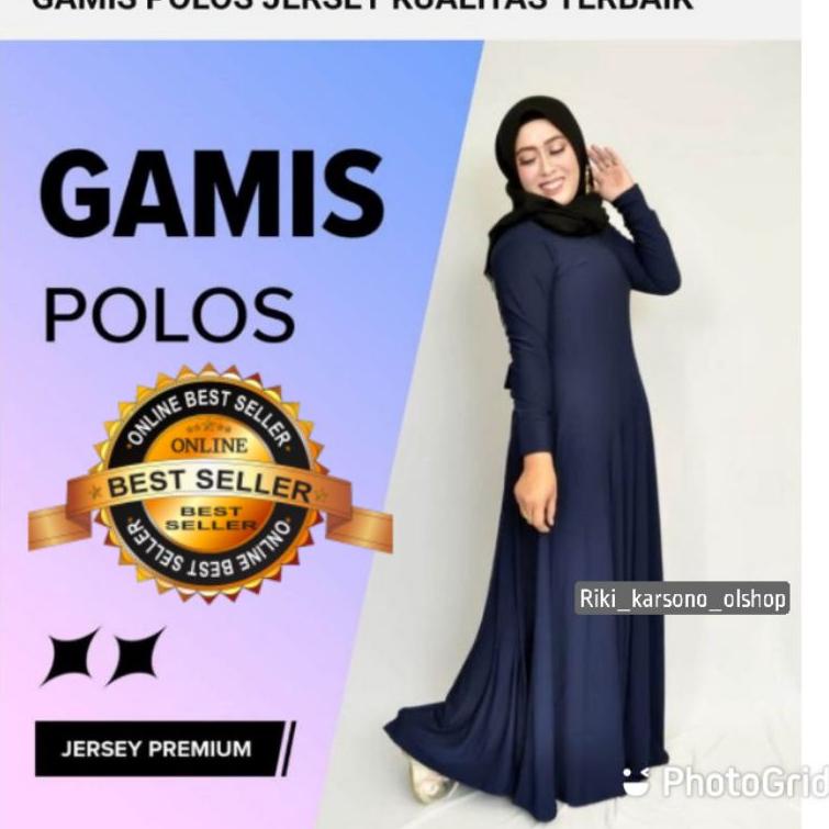 TERMURAH [PROMO]RIKI KARSONO OLSHOP - GAMIS POLOS JERSEY ALL SIZE/GAMIS TERBARU/GAMIS KEKINIAN 2022/