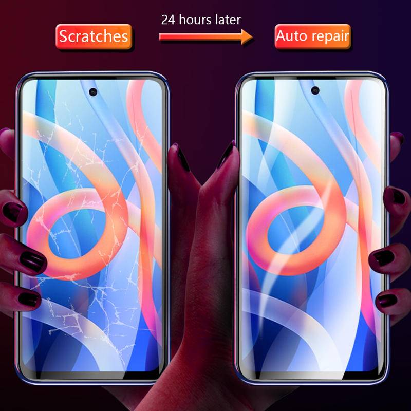 4pcs Untuk Xiaomi 10 10T 11 Lite Poco X3 F3 M3 NFC Pro Pelindung Layar Hydrogel Film Untuk Redmi Note5 7 8 8T 9 9C 9A 9s 10 11 Pro Max 4G 5G Film