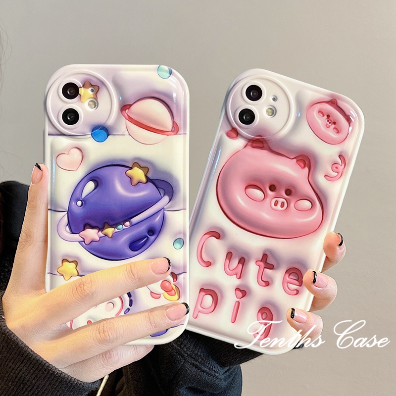 Kompatibel Untuk Iphone14 13 12 11 Pro Max X XR Xs Max8 7 6 6s Plus SE 2020 3D Vision Planet Phone Case Soft Cover