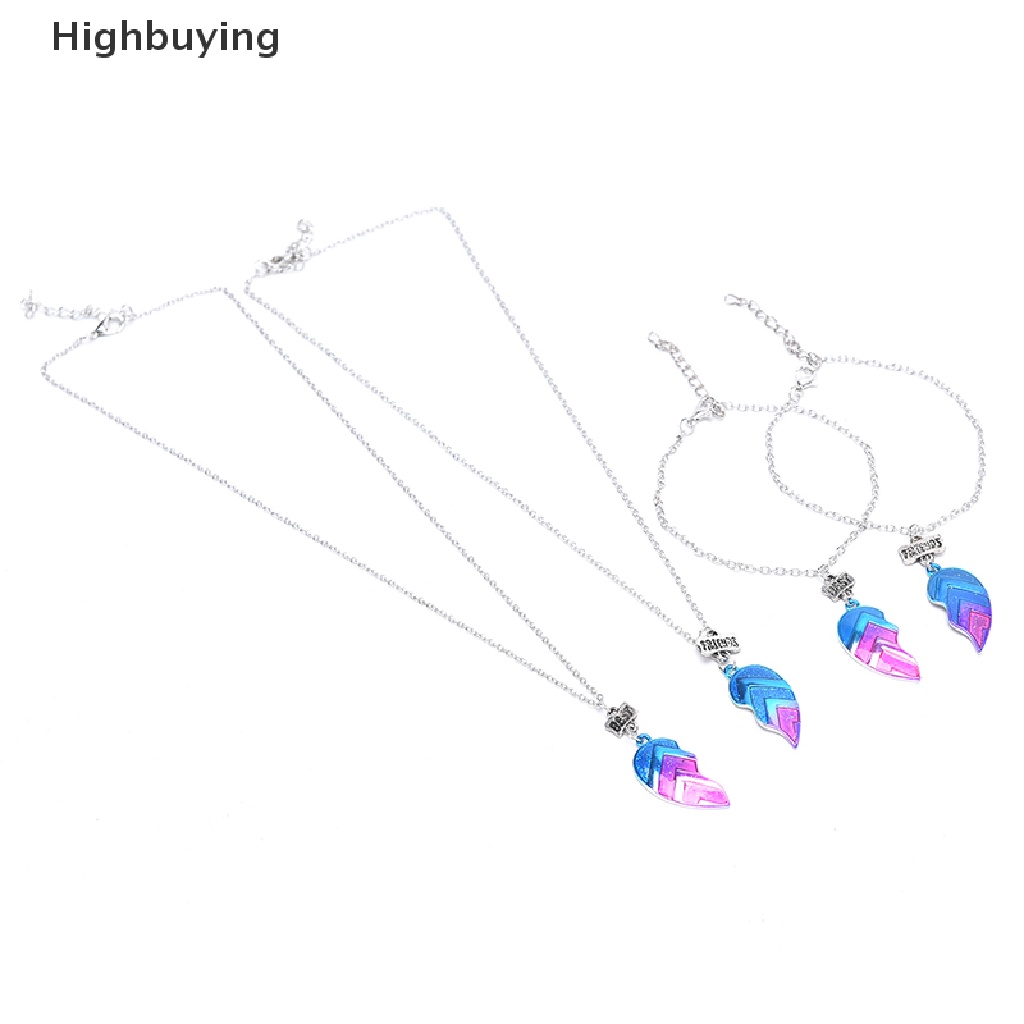 Hbid 2Pc BFF Kalung Pasangan Liontin Hati Sahabat Surat Kalung Unisex Perhiasan Glory