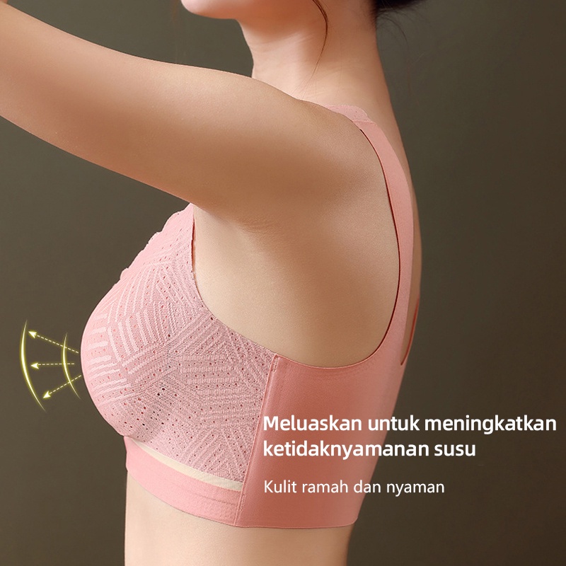 Seamless Bra Menyesui Kancing Depan Katun Renda Mulus Bra B1052