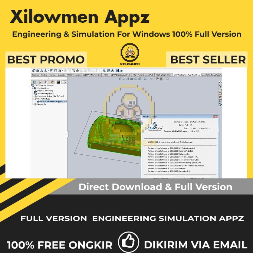 [Full Version] CAMWorks 2021 Plus SP4 for SolidWorks Pro Engineering Software Lifetime Win OS