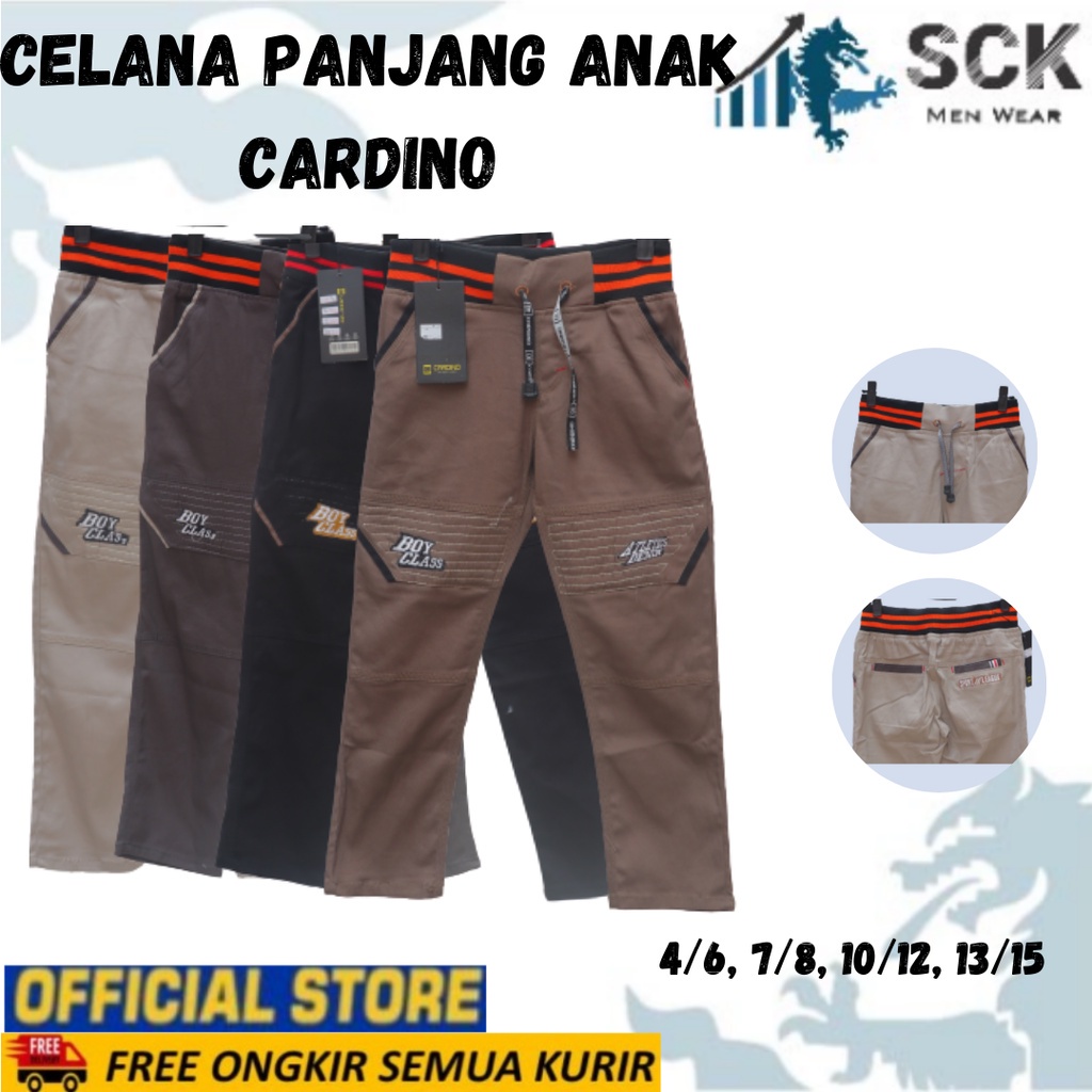 Celana Panjang Anak CARDINO Ukuran 4-15  Aneka Warna Pinggang Karet Anak Kecil / Celana Anak  - sckmenwear GROSIR