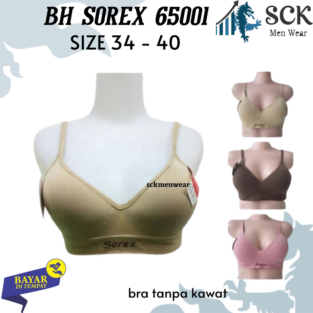 BH SOREX 65001 65002 / Pakaian Dalam Wanita Halus / BH Tanpa Kawat Size 34-40 CUP B - sckmenwear GROSIR