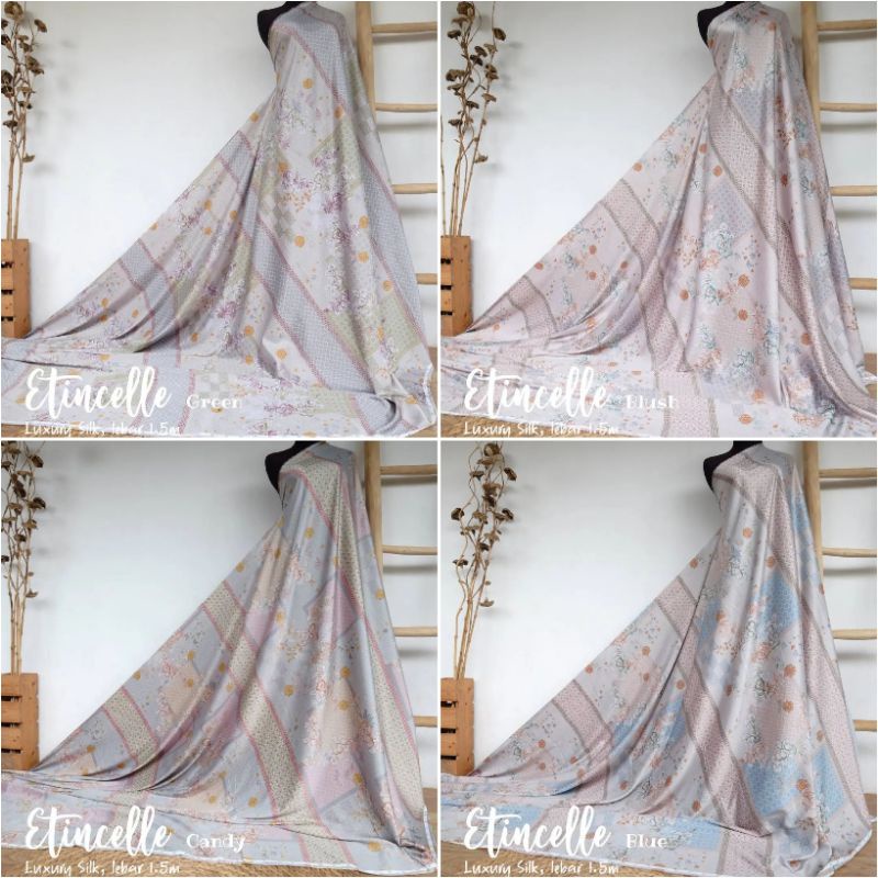 (HARGA TAKE ALL) KAIN SERAGAM KELUARGA / LEBARAN LUXURY SILK ETINCELLE