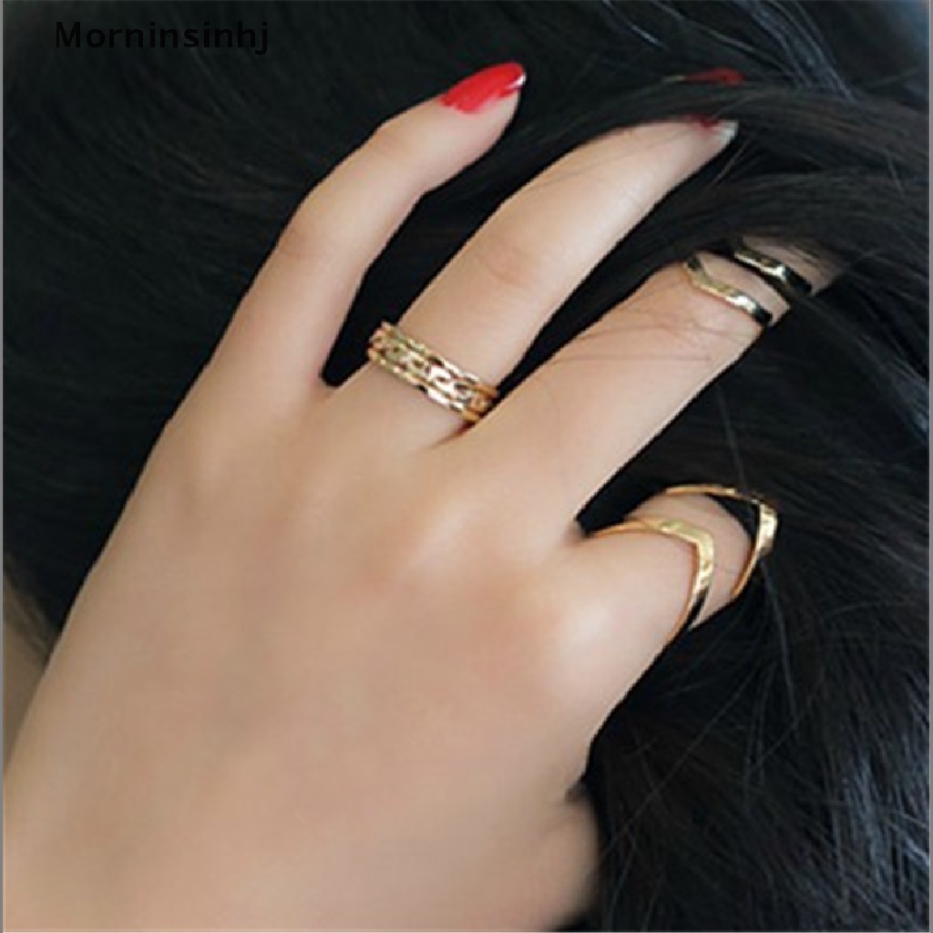 Mornin Aksesoris Fashion Perhiasan New Punk Cuff Finger Ring 3pcs/set Hadiah Untuk Wanita id