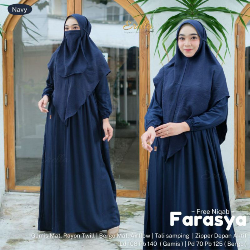 FARASYA SYARI SET jilbab ORI ERELLA | Set Gamis+Khimar