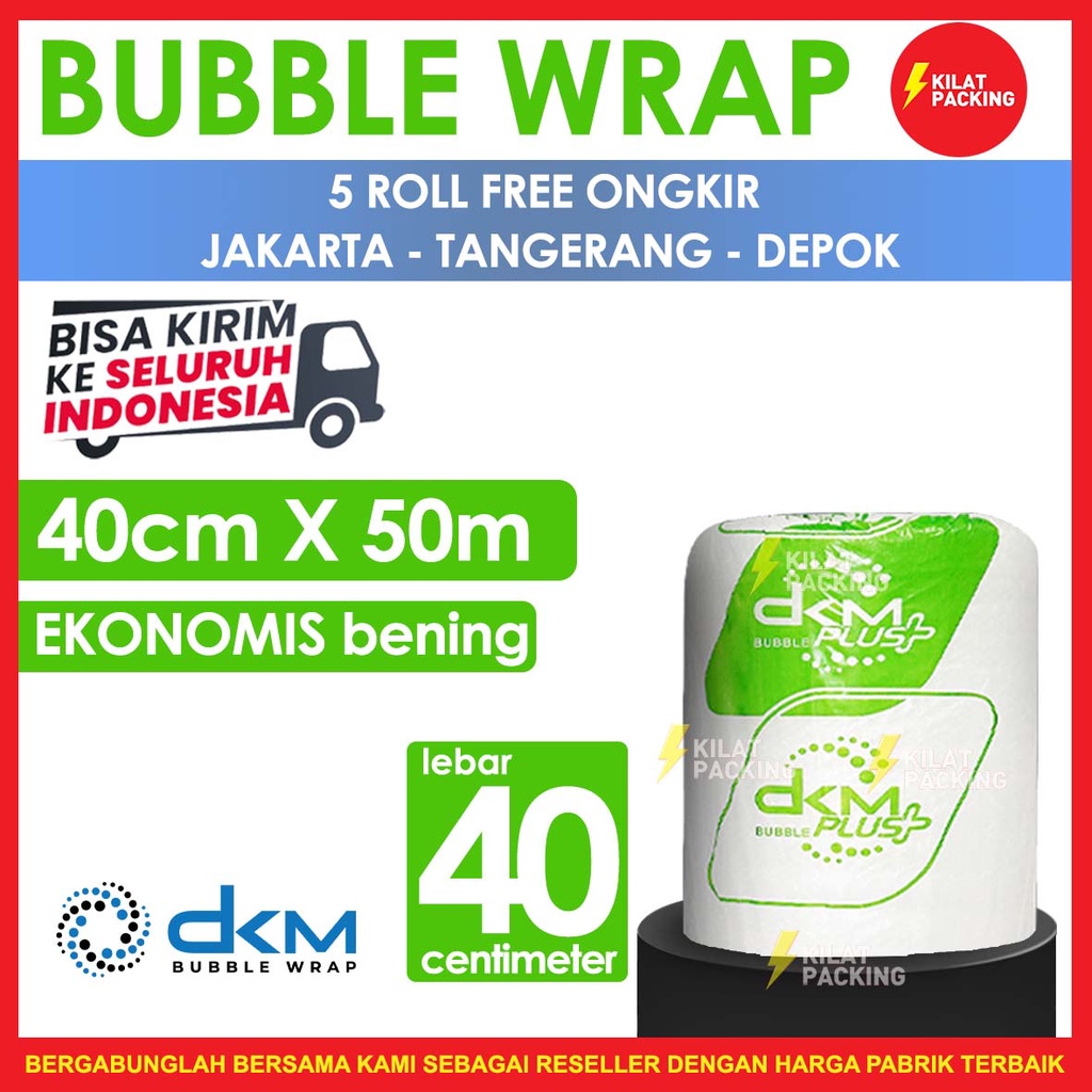 

PLASTIK BUBBLE WRAP 40CM X 50M BENING HIJAU EKONOMIS DKM PLUS TERMURAH SATUAN