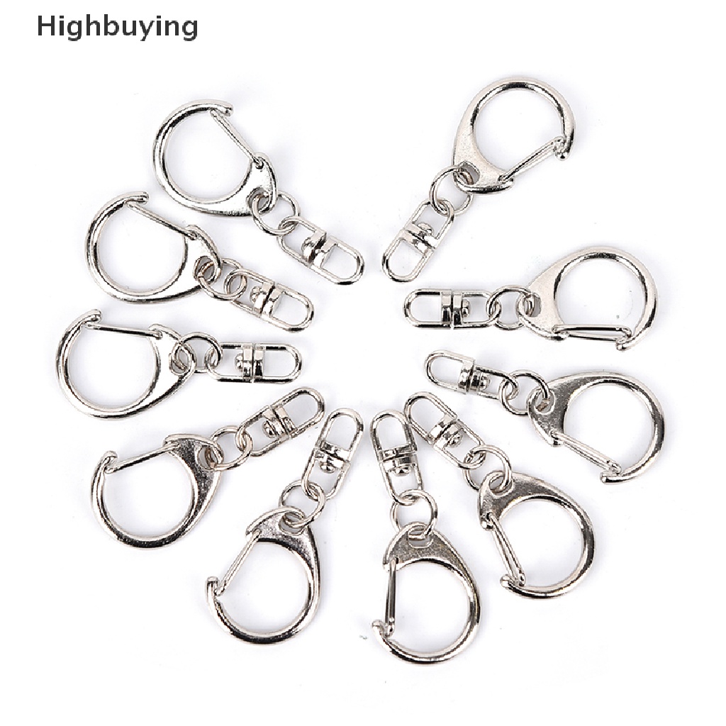 Hbid 10 Pcs DIY Dipoles Perak Keyring Keychain Split Ring Pendek Rantai Key Rings Glory