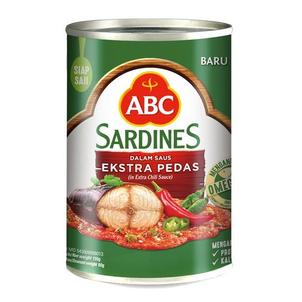 

cxl60 Sarden ABC 425gr Saus Cabai Ekstra Pedas Tomat Sardines Ikan Kaleng Barang Istimewa