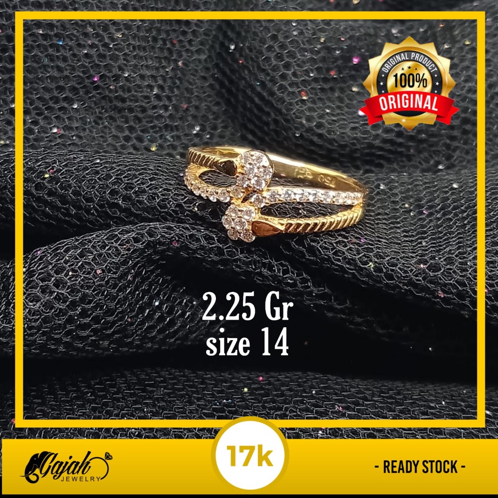 Cincin emas 17k - 2.25 gr kadar 750 - CBS200000005