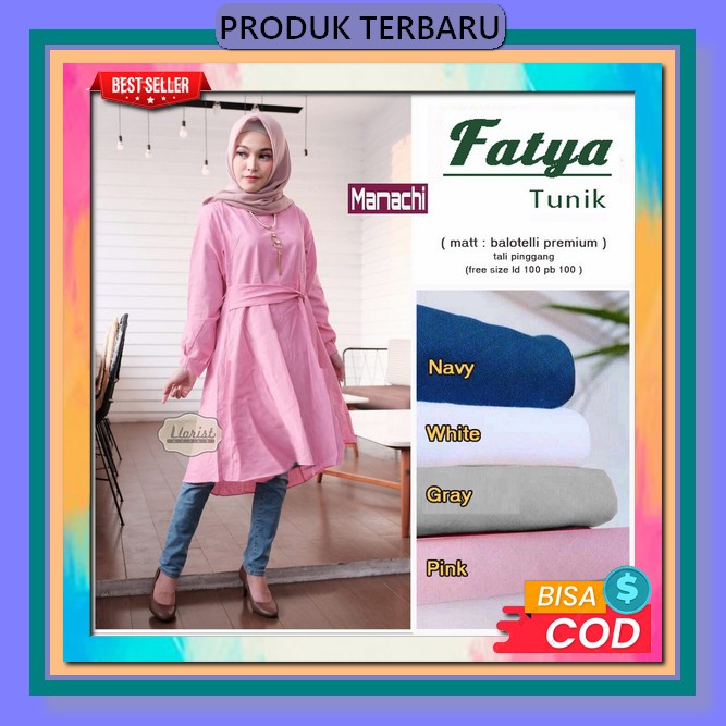 Mina Tunik Wanita Korean Style Remaja Kekinian Terbaru 2022 Korea Salur Vneck / Tunik Cantika Basic 