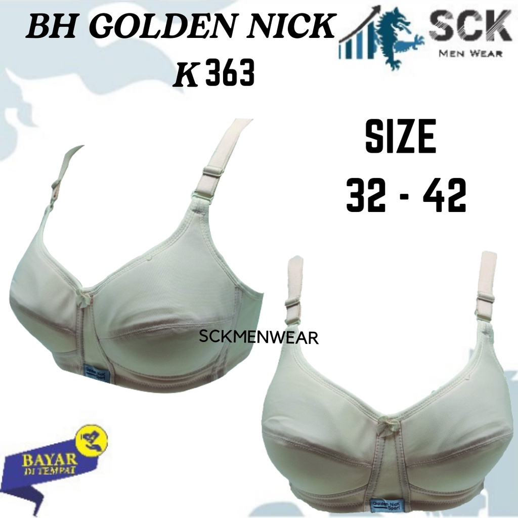 BH GOLDEN NICK 363 Kait 2 Ukuran 34-42 / BH HALUS Busa Tipis Tanpa Kawat / Pakaian Dalam Wanita - sckmenwear GROSIR