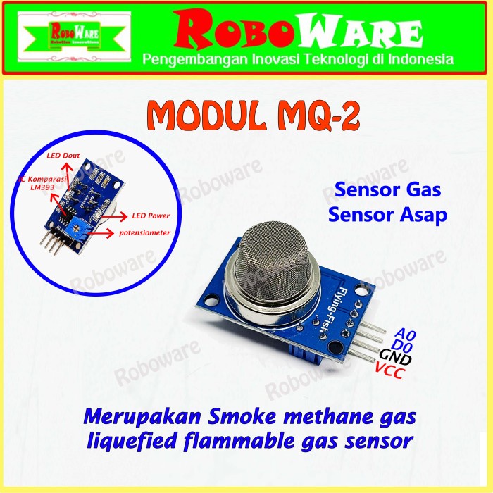 Sensor Mq-2 Modul Sensor Gas Sensor Asap Arduino Mq2