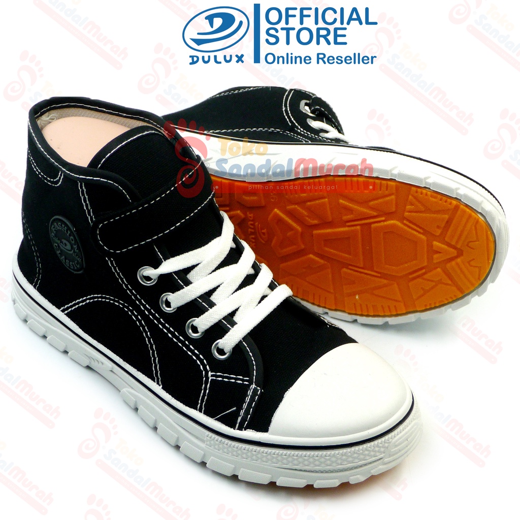Toko Sendal Murah - Dulux Sepatu Sekolah Anak Uk 28 - 37 / Sepatu Sekolah Warna Hitam Putih / Sepatu Anak Tinggi Casual Trendy / Sepatu Prepet Unisex / Sepatu Anak Nyaman [Dulux BX 8063]