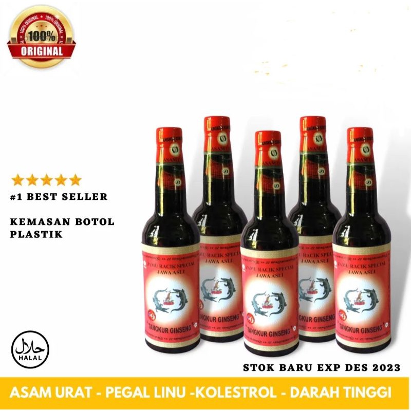 

( COD ) Paket 6 Botol Jamu Tangkur Ginseng Asam Urat 650 Ml Botol Plastik.
