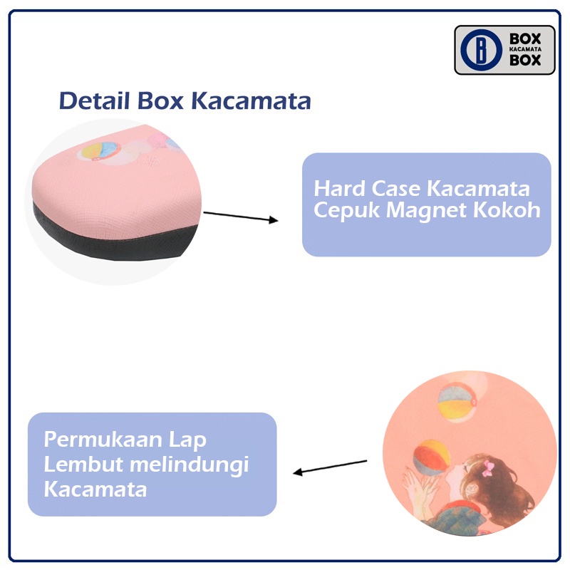 Box Kacamata Hard Case / Tempat Kacamata Cepuk Magnet Hard Case Motif Girl With Balls Girly Lucu Unik Terbaru