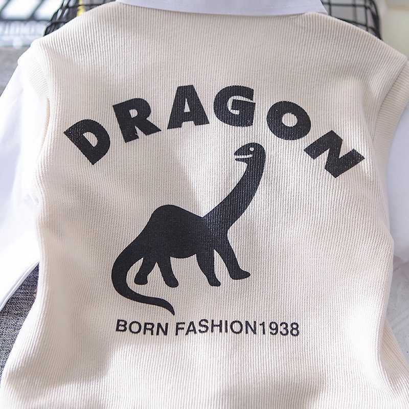 Setelan lengan panjang MOTIF DASI HIPU DRAGON baju anak lakilaki usia 6 bulan - 5 tahun