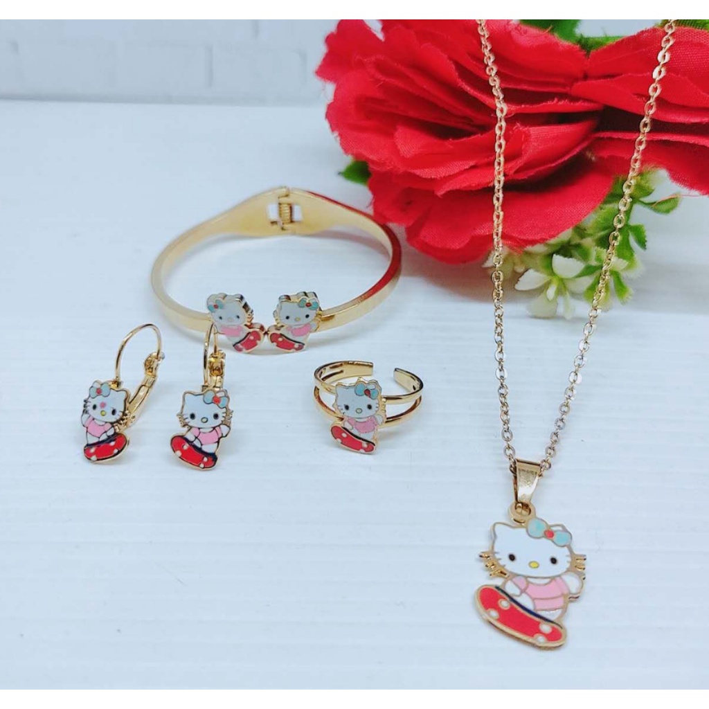 Titanium Set Perhiasan Anak Kalung/Gelang/Anting H23