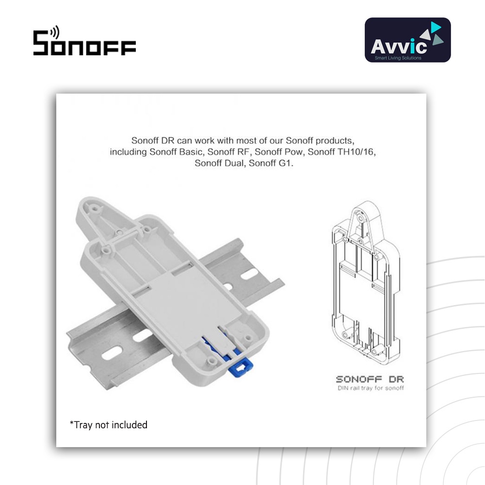 SONOFF DR DIN Rail Tray Stand Holder Bracket Mounting