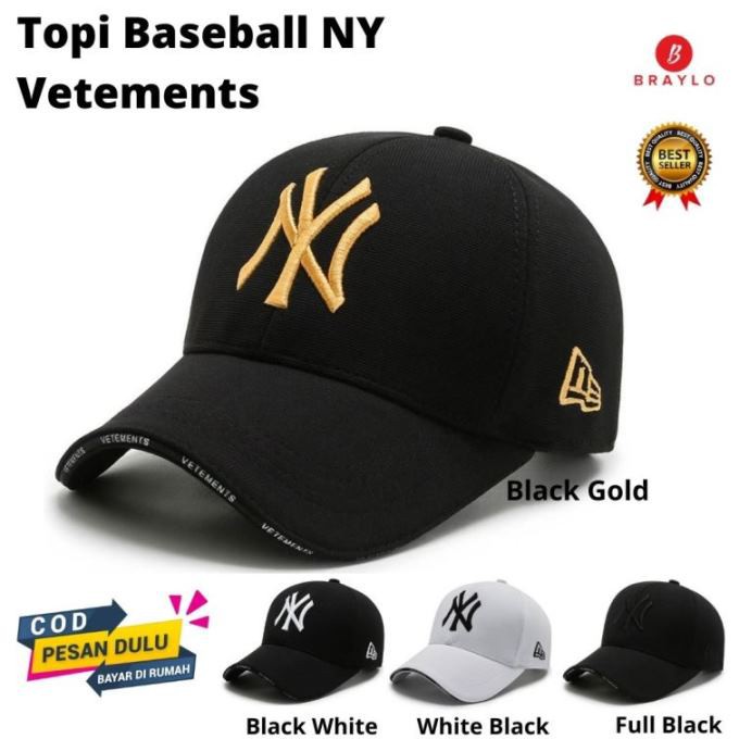 Topi NY Baseball VETEMENTS Pria Wanita Bordir Fashion Distro MLB Golf Outdoor Sporty