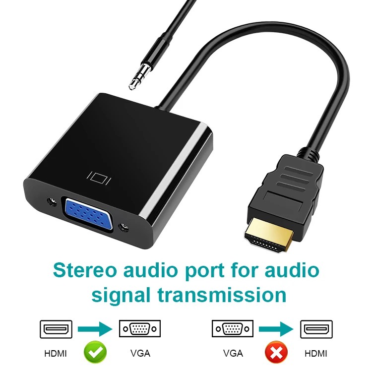 Konverter HDMI to VGA + AUX / HDMI TO VGA WITH AUDIO AUX