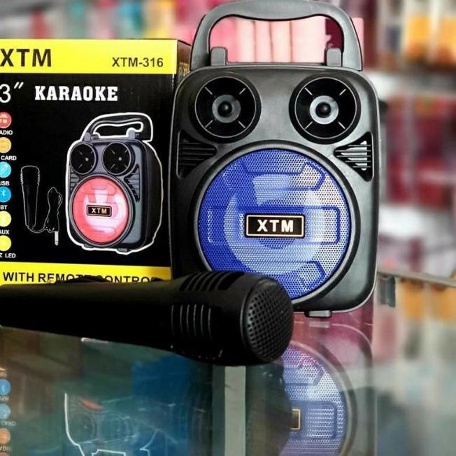 ℗ XTM 316 Speaker Bluetooth Speaker Mic Karaoke Wireless Portable Music Karaoke XTM-316 ➸