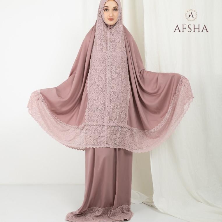 HARGA TERMURAAH Afsha - Mukena Zarra Premium Zara Silk Renda