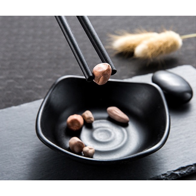 Sumpit Makan Melamin Sepsang 2pcs / Sumpit Hitam Elegan Anti Panas Anti Lengket / Chopsticks