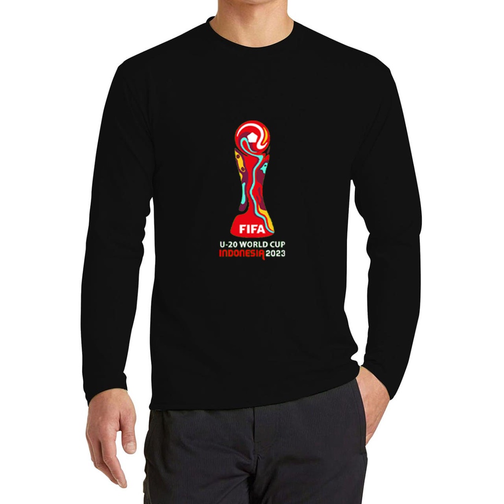 KAOS PRIA LENGAN PANJANG DTF PIALA FIFA GAMBAR PIALA DUNIA U20 INDONESIA