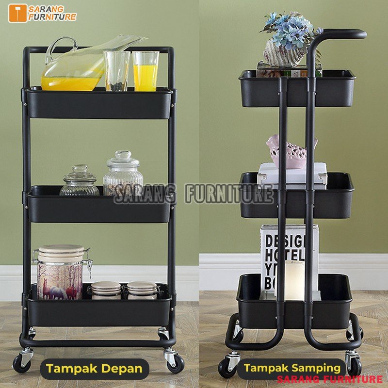 Rak kamar mandi rak susun Rak dapur square rak troli  4 tingkat dengan roda rak kamar mandi rak susun serbaguna rak minimalis