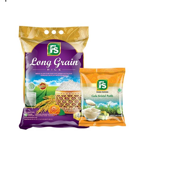 

➥ Food Station Bundling- FS Long Grain Purple 4 Kg Plus FS Gula Pasir 1 Kg ♪