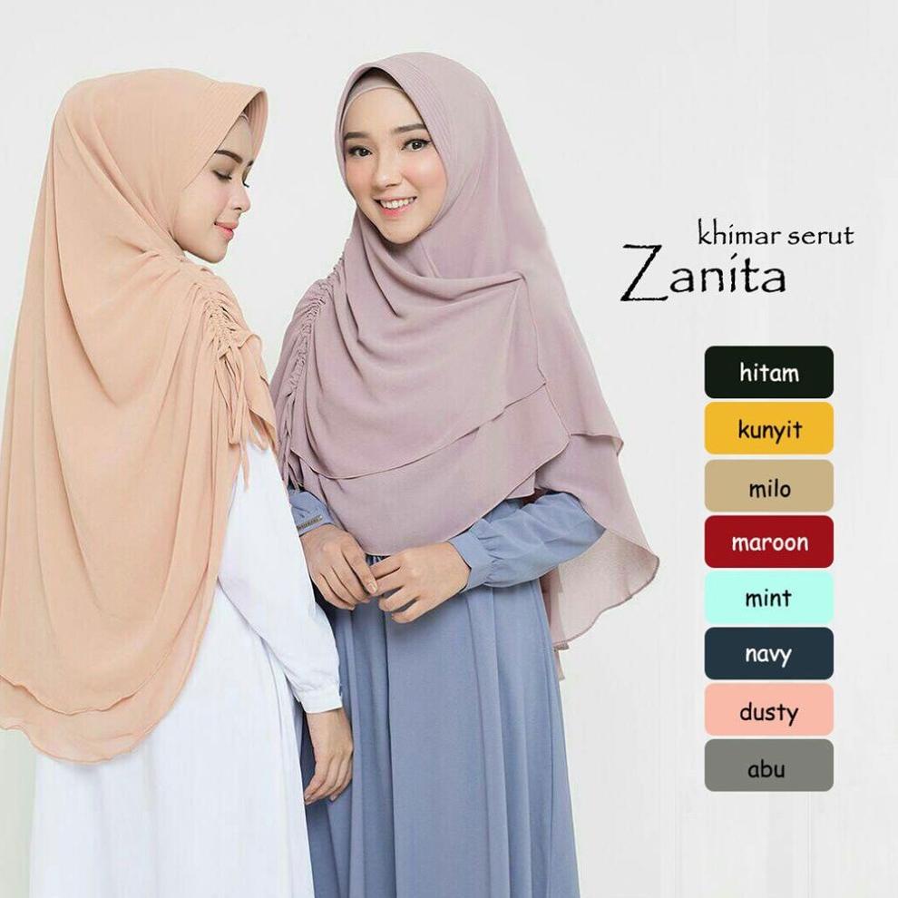 PALING DICARI KHIMAR KERUT ZANITA / BERGO INSTAN / JILBAB SYARI / MURAH WANITA
