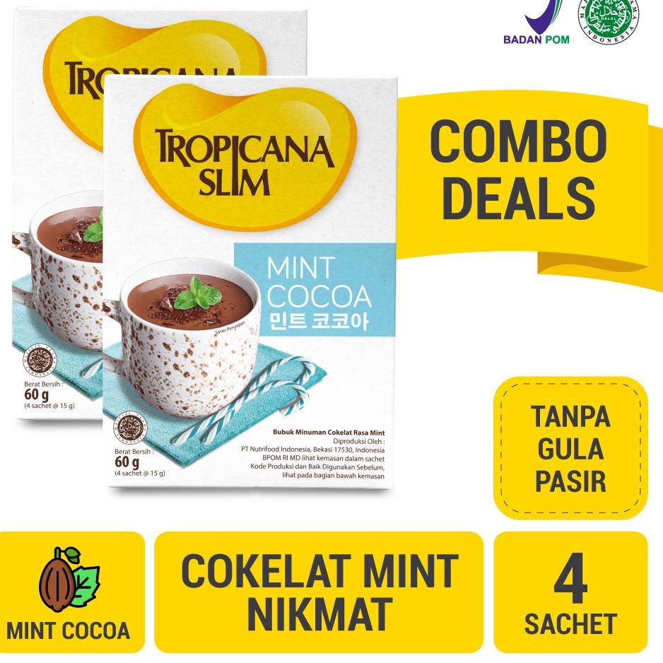

♖ Twin Pack - Tropicana Slim Mint Cocoa 4 sachet ☈