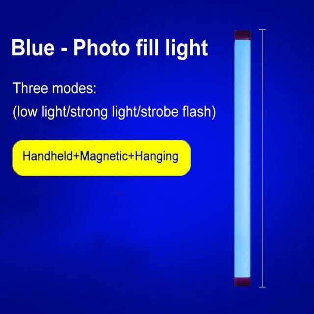 Lampu Kamera Fotografi LED Video Fill Light 32 cm Lighting Warna Biru Ungu Perlengkapan Studio Foto 