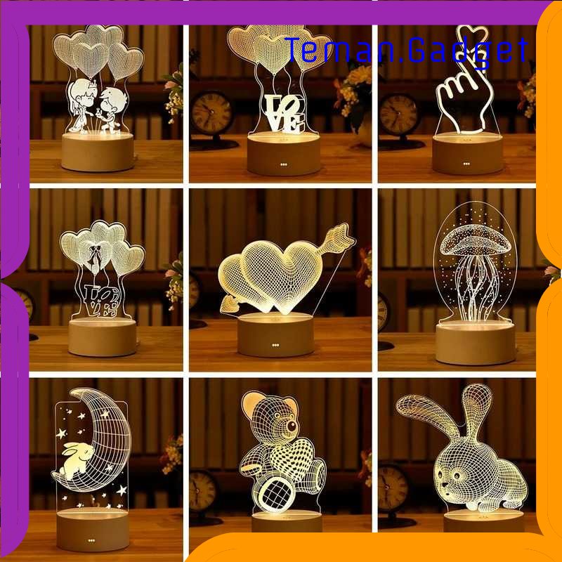 TG-LMP OKAL Lampu Hias Akrilik 3D Bear 3000K Warm White - J-001