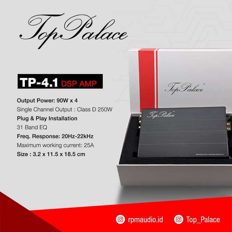 PROCESSOR AUDIO/ DSP 4 CHANNEL INPUT 6 CHANNEL OUTPUT - TOP PALACE 4.1