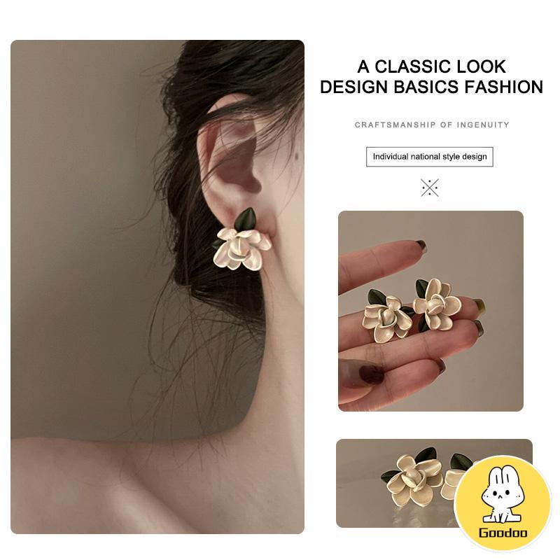 Anting Stud Bentuk Bunga Korea Fashion Sederhana Gaya Untuk Wanita -Doo